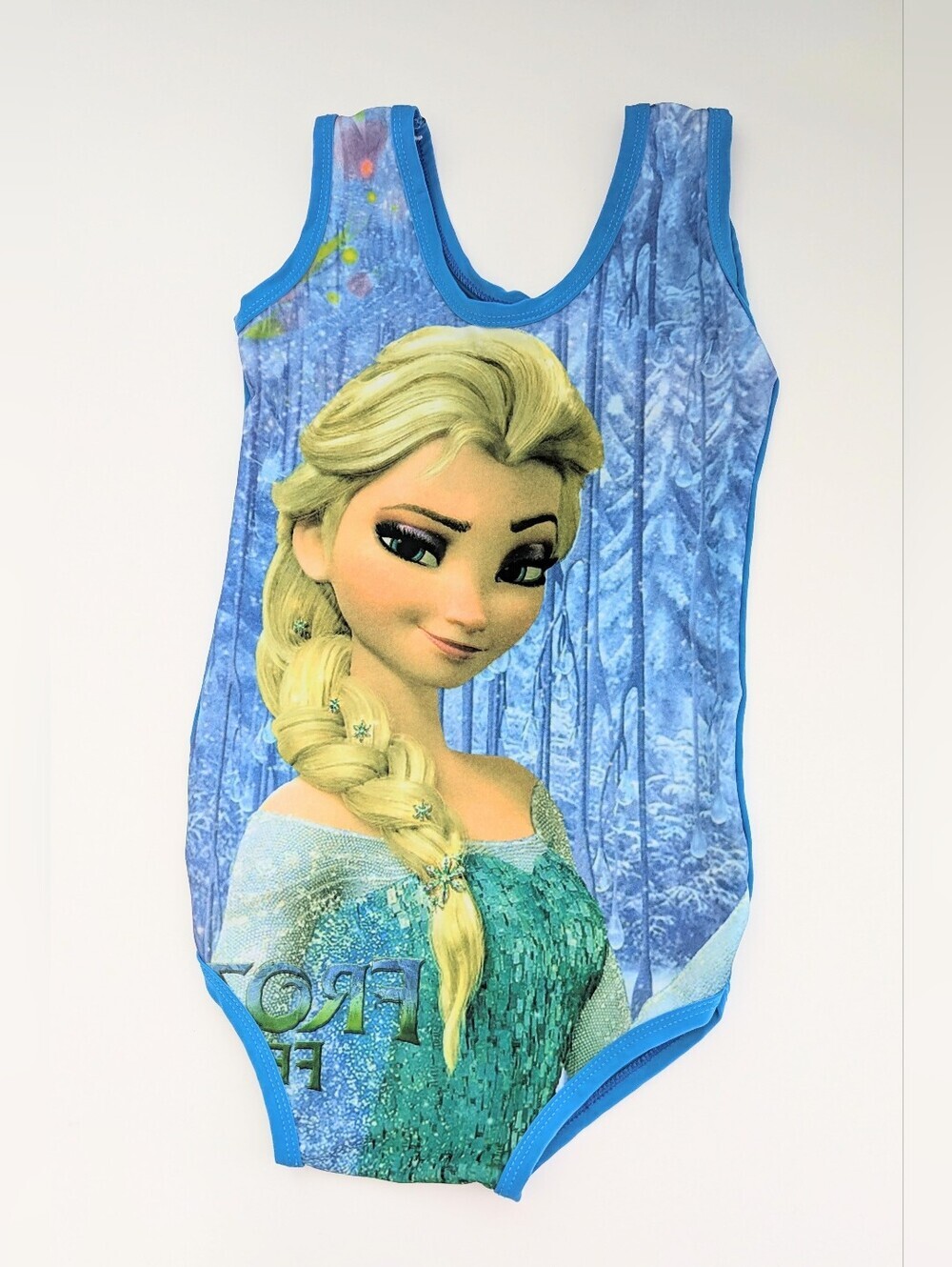 Disney Frozen Elsa Handmade One-Piece Sleeveless Swimsuit/Bodysuit/Leotard